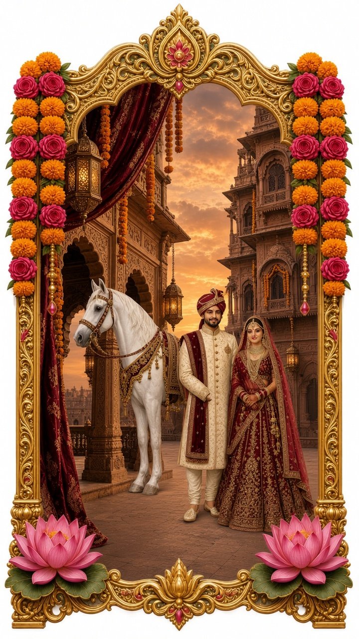 Rajasthani / Marwari – Maharaja Palace Night wedding invite design